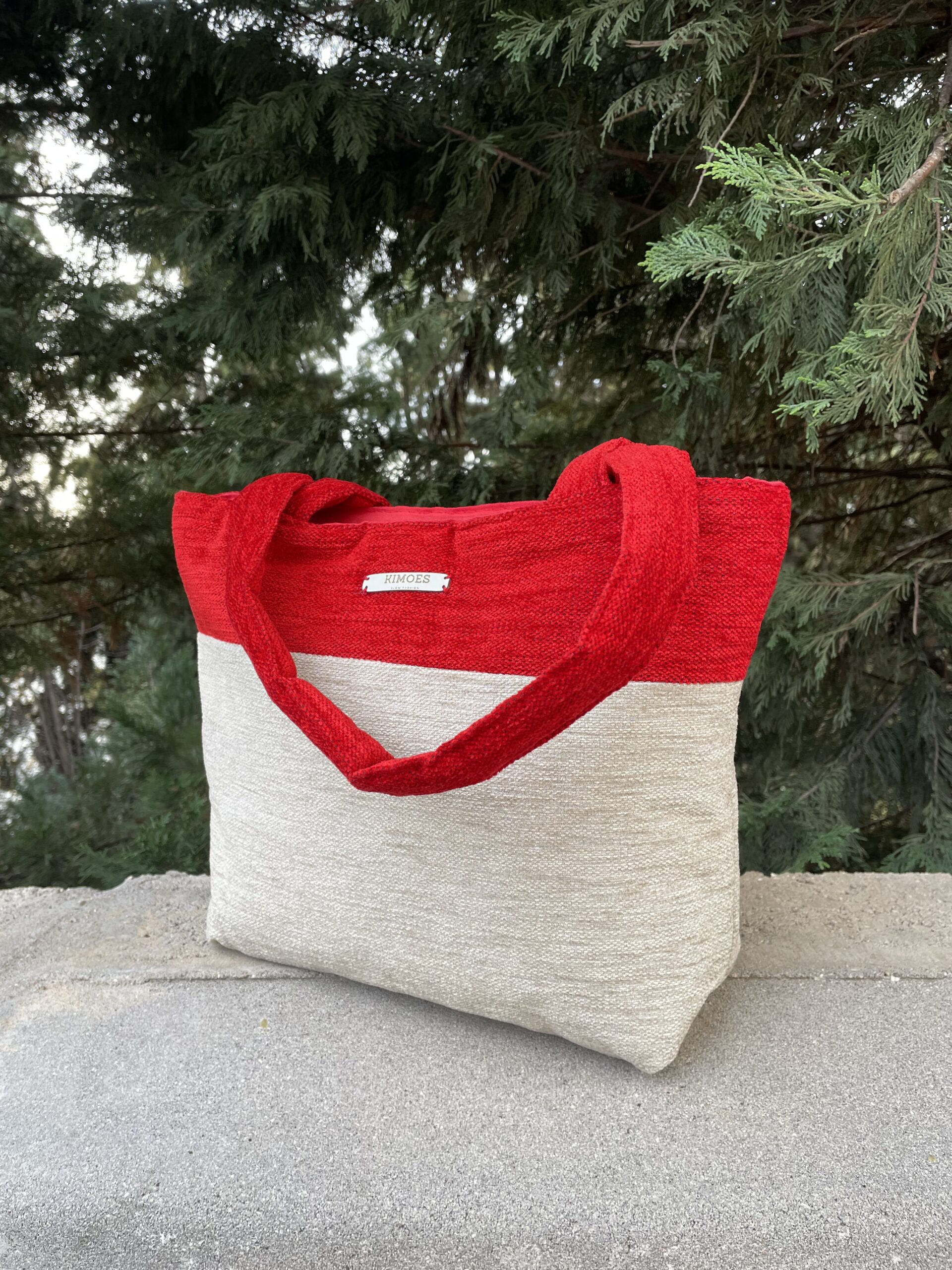 SOFIA bicolor rojo/gris piedra